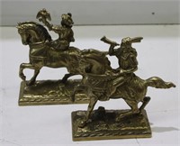PAIR BRASS INDIAN STATUES