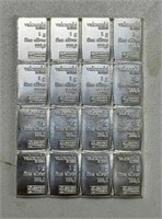 (16) 1g SILVER VALCAMBI SUISSE BARS