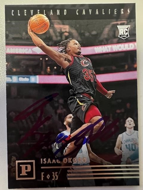 Cavaliers Isaac Okoro Signed Card with COA