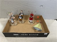 Coca-Cola Popeye Character Glasses and Sailboat