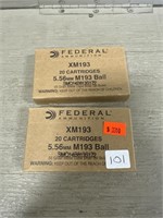 (2) Boxes of 5.56mm M193 Ball Ammunition