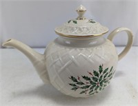 Lenox Holiday Carved Teapot