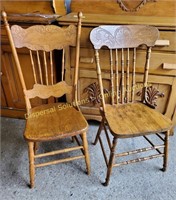 Two Press back Chairs