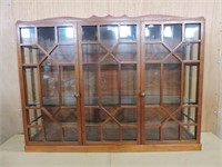 ANTIQUE CURIO WALL DISPLAY CABINET W/GLASS DOORS