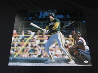 JOSE CANSECO SIGNED 16X20 PHOTO ATHLETICS COA