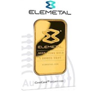 One ounce carded Elemetal Gold .999 Bar.