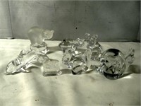 7pc Glass & Crystal Animal Figurine Collection