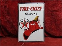 18"x12" Texaco Fire Chief porcelain sign