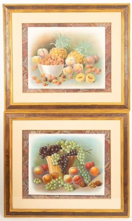 Le Roy Fruit Still Life Chromolithographs (Pair)