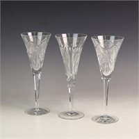 Three Waterford Crystal Champagne flutes