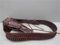 Triple K western style leather cartridge belt and