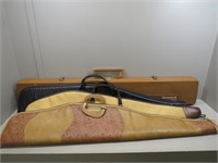 (3) Soft sided long gun cases and (1) Fenwick
