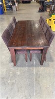 LARGE SOLID TIMBER DINING TABLE WITH 8 CHAIRS