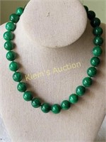 necklace hand knotted 16mm jade? 17 1/2"