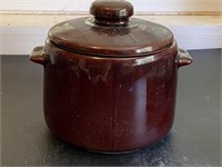 Westbend Brown Glazed Bean Pot With Lid