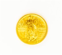Coin 2016-100th Annv 1/4 oz Gold Stdg Libty-Gem BU