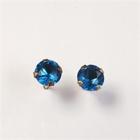 $200 10K  Blue Cz Earrings