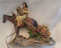 Native Mother & Child Ceramic Figurine - 6" Tall