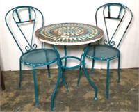 Bistro Set with Mosaic Top Table and Two Chairs