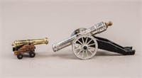 2 Italian Metal Miniature Cannons GP 382