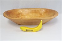 Vintage Hand-Carved Wooden Dough Bowl