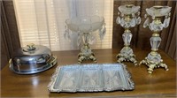 Vintage Candle Holders, Candy Dish, Platter’s