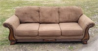 Sofa With Wood Accents & Legs 3 Cushion