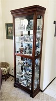 Wooden Display Cabinet, 5 Glass Shelves