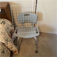 Medical Shower Chair & Metal Basket