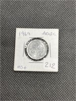 Beautiful 1969 ARABIC 2 Coin MS+ High Grade
