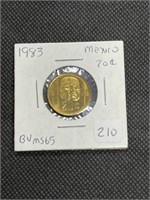 NIce 1983 MEXICO 20 Cents BU MS65 High Grade