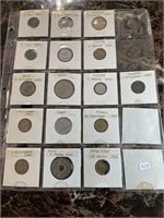 Very RARE Sheet of 16 Coins from EGYPT/FINLAND/FRC