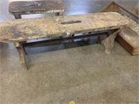 VINTAGE WOODEN BENCH-48" LONG 19" TALL