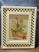 White Framed Tulip Art Picture