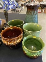 Glazed Pottery Planters with Stand