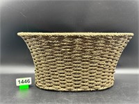 Rope woven over wire frame basket