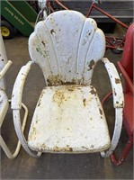 White Metal Patio Chair