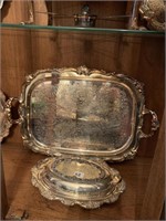 COVERED SILVERPLATE CHAFER AND SERVING TRAY