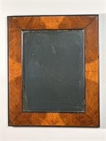 Antique Ebonized Trim Burled Veneer Framed Mirror