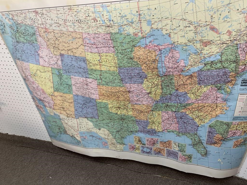 LAMINATED U.S. HIGHWAY WALL MAP