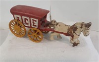 Vintage Cast Iron Horse Carriage Ice Cart Toy