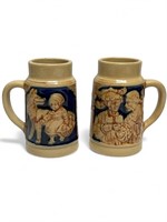 Small German figural steins fairy tales drinking