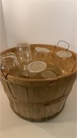 15 Ball Canning Jars with bushel basket