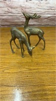 Set of Buck and Doe Brass Statues. Small.