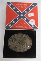 CSA belt buckle and pocket knife with box.