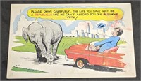 Vintage Republican Politcal Theme Comic Postcard