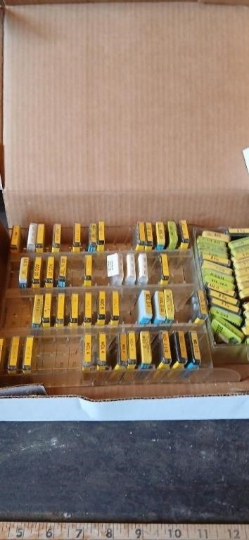 Lot of Electrical Fuses & jar of connectors.