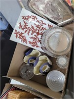 Box- trays, etched bowl etc