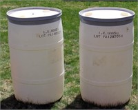 2 poly barrels 22.5" diam x 39" h