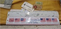 Metal Advertising Rulers and tickets